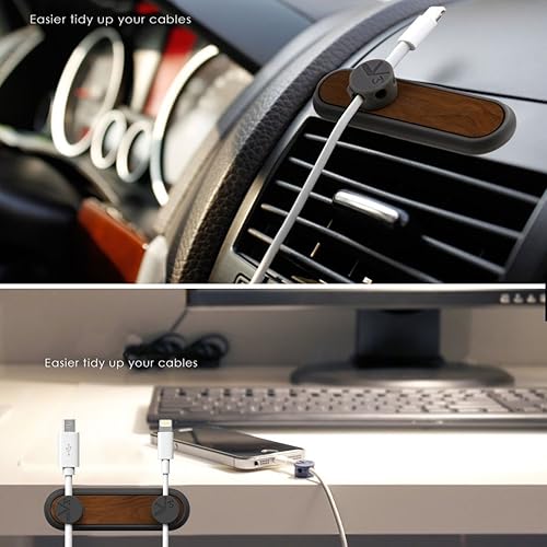 Miniatura 6 de Philonext, TedGem 2018 - Clips magnéticos mejorados, gestión de cables de escritorio, organizador multiusos con 3 hebillas y 2 bases para cable de