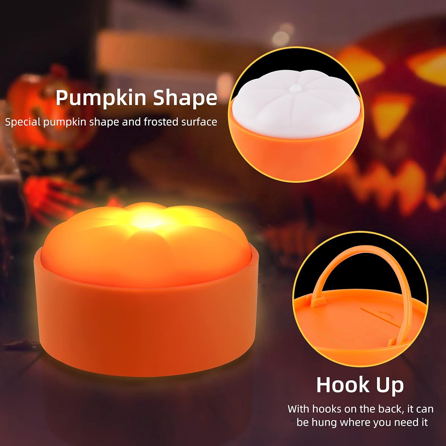 Jyniiw 3PCS Halloween Pumpkin Lights with Remote/Timer, Battery Operated Dimmable Jack-O-Lantern LED Pumpkin Light, Bright and Flickering Flameless Candles for Pumpkin Halloween Decoration (Orange) : Tools & Home Improvement