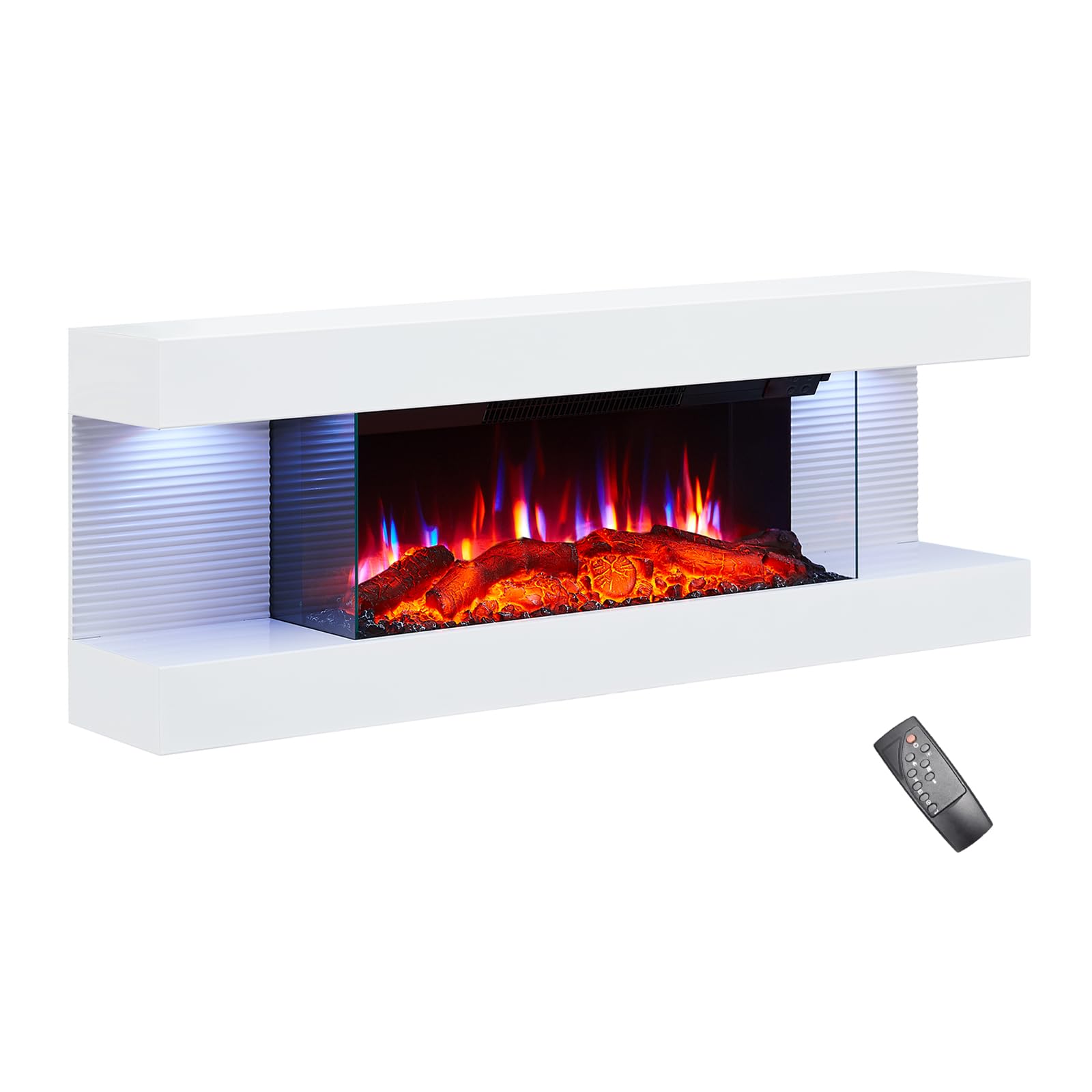BALDERIA Elektrokamin Lumina Elektrischer Wandkamin mit 3D-Flammeneffekt