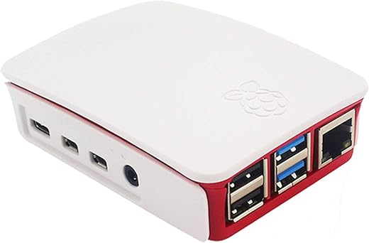 pibox India, Raspberry Pi 4 Case 1Gb, 2GB, 4GB White red, Modular Design with Logo top screwless Design, Ports Access and for Raspberry Pi 4 Model…