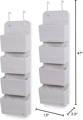 Miniatura 5 de Delta Children GAP babyGap - Paquete de 2 organizadores de almacenamiento sobre la puerta con 4 bolsillos, color azul