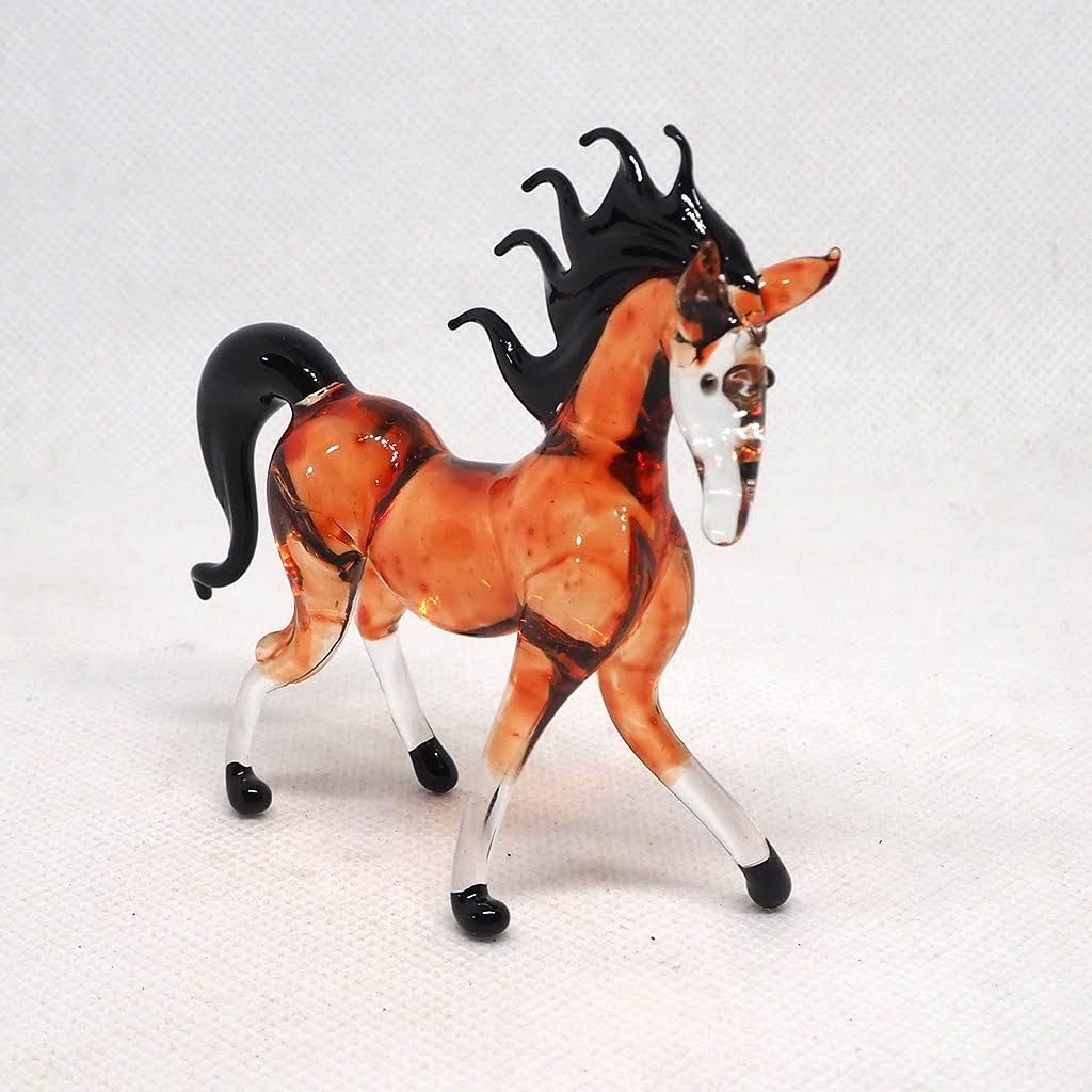 ZOOCRAFT Exquisite Hand Blown Glass Horse Figurine Unique, Symbolic, Captivating Collectible Décor for Home