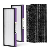 Nisreen FLT4850PT Air Puri-fier Filter Replacement Filter Compatible with Germ-Guardian Filter B AC4850PT AC4300WPT AC4900 Air Puri-fier, 2 HEPA and 6 Pre-Filter