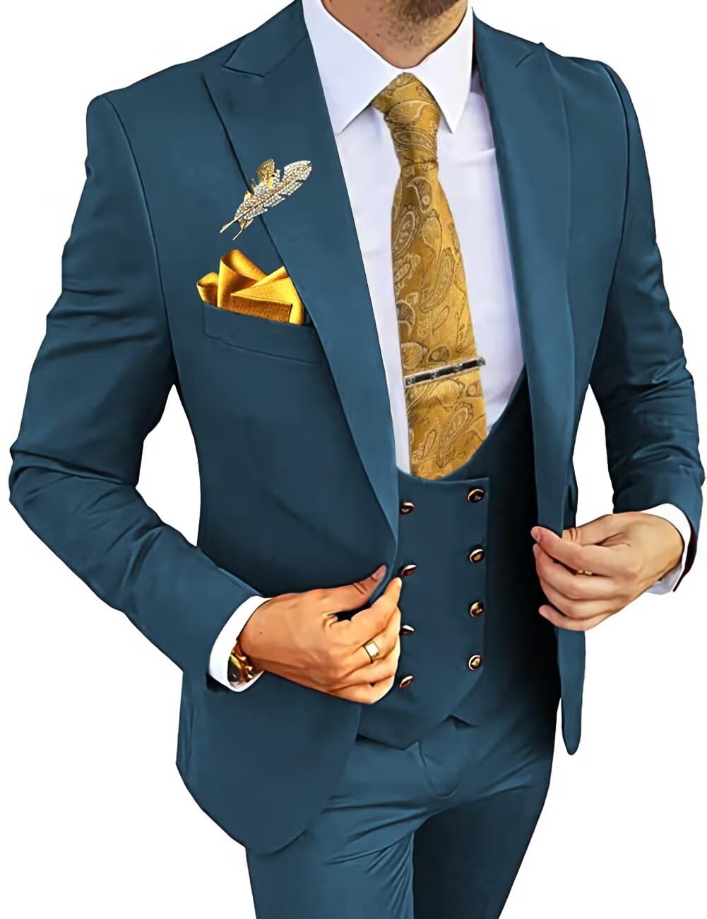 3 Piece Men's Suits Slim Fit Suits for Men Double Breasted Suit Men Blazer Vest Pants for Men Wedding Suits Prom