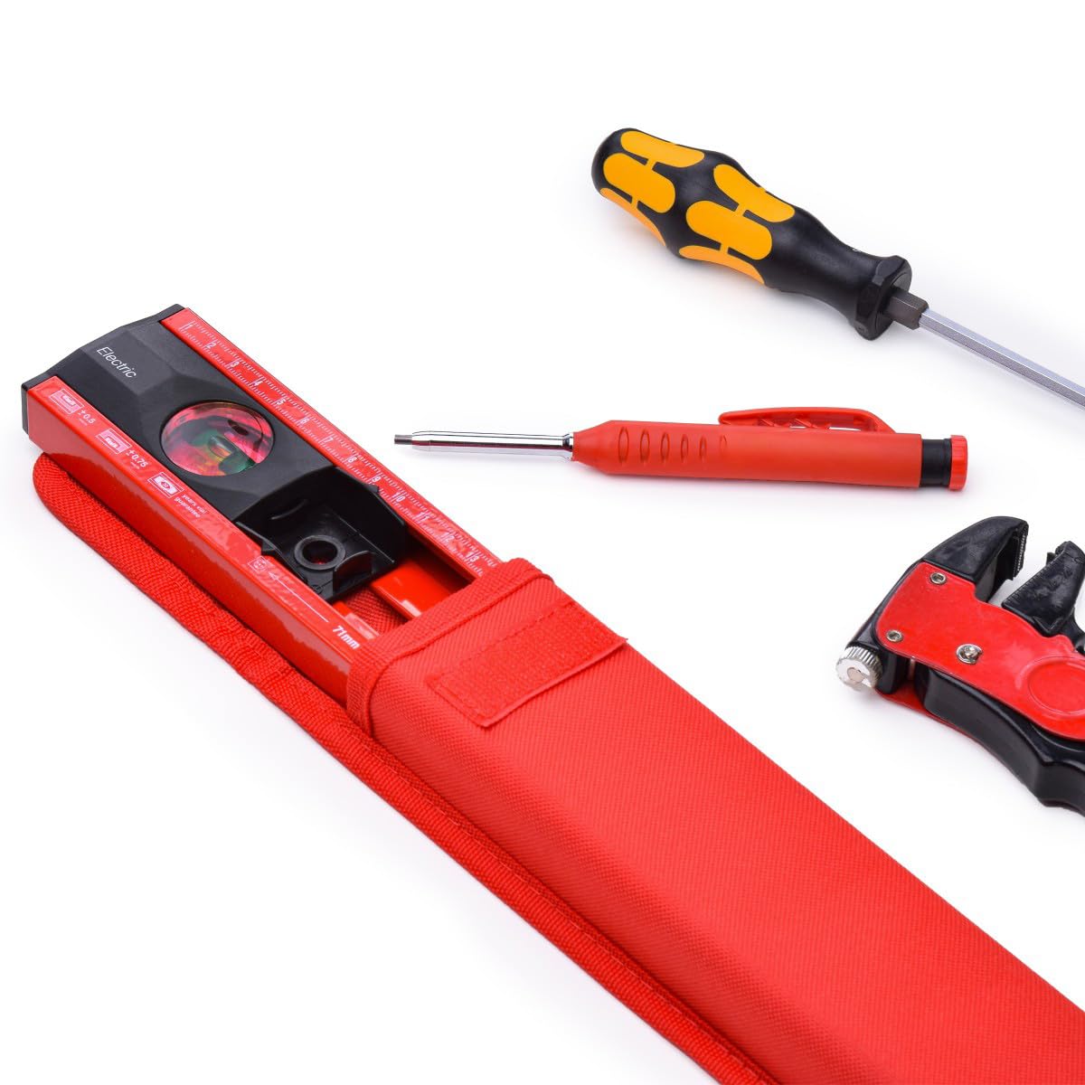 Sola - Nivel de burbuja para electricista (40 cm, con plantilla de enchufes, aluminio con ayuda de marcado para caja de pared hueca a distancia estándar de 71 mm) por Wfix