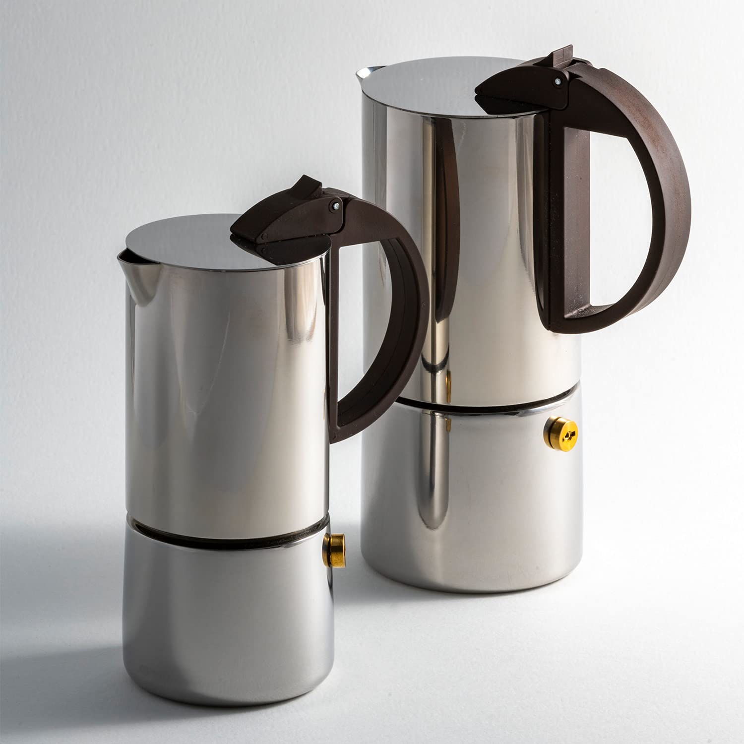 Gnali & Zani CHICCA Espressokocher | Edelstahl | Für 6 Tassen | Alle Herdarten inklusive Induktion | Edelstahl Espressokocher | Kunststoff Griffe | Moderner Camping Kaffeekocher | Moka-Kanne, Kunststoffgriffe, für italienischen Kaffeegenuss, zeitloses Des