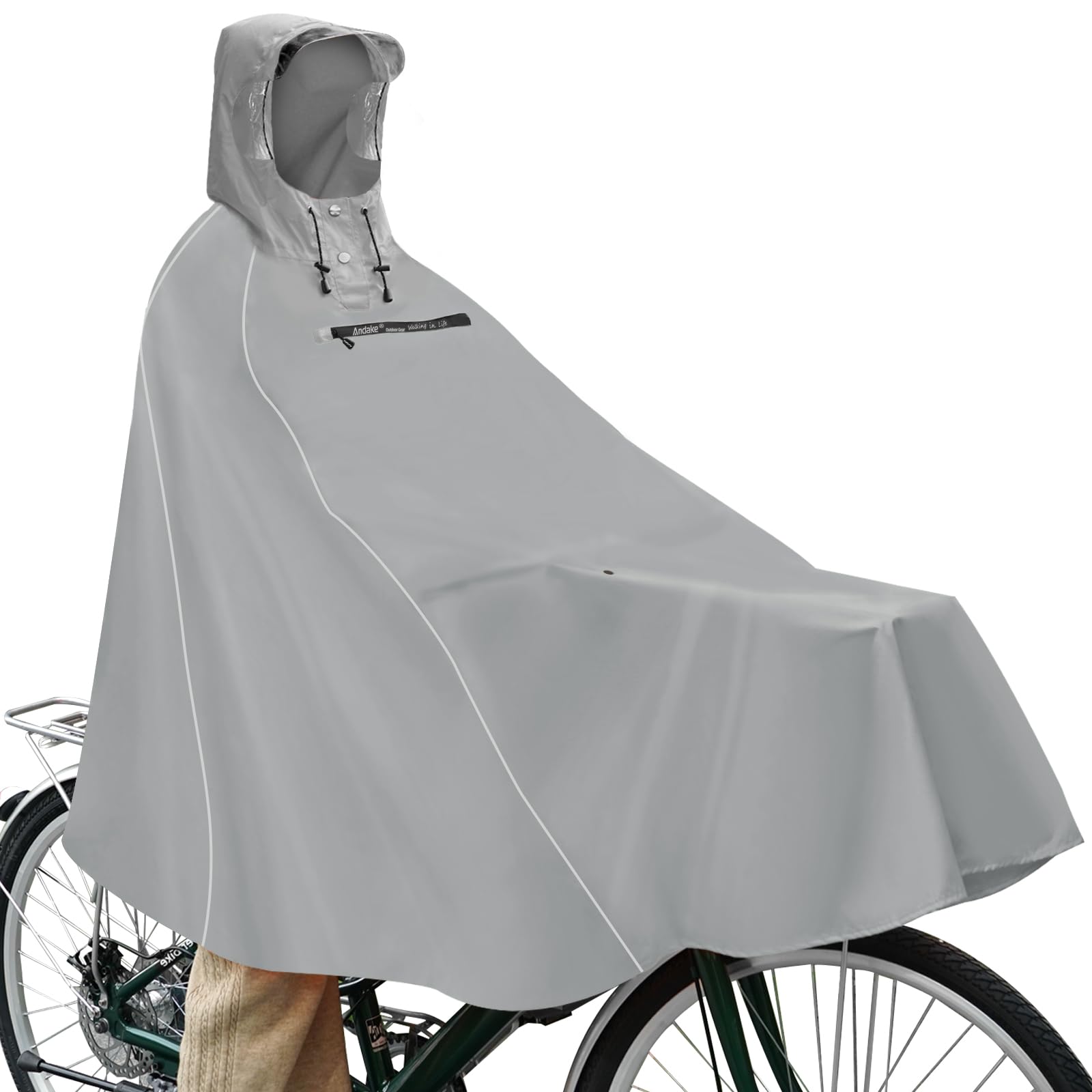 Andake Poncho de Lluvia Bicicleta para Hombre y Mujer, Impermeable Ciclismo Poncho de Lluvia
