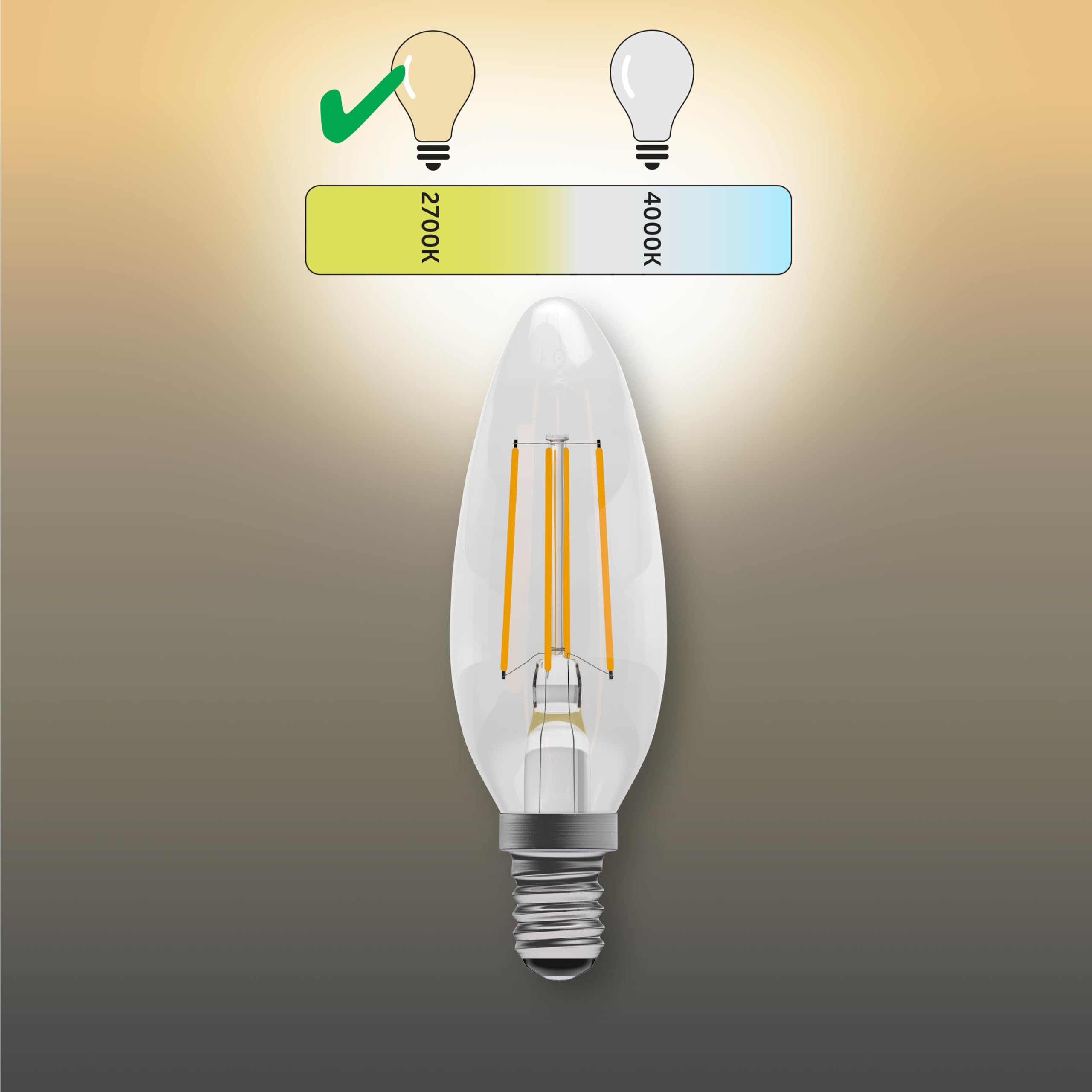 BELL Lighting E14 LED Candle Bulbs 3 Pack, Warm White - 2700k - Image 3