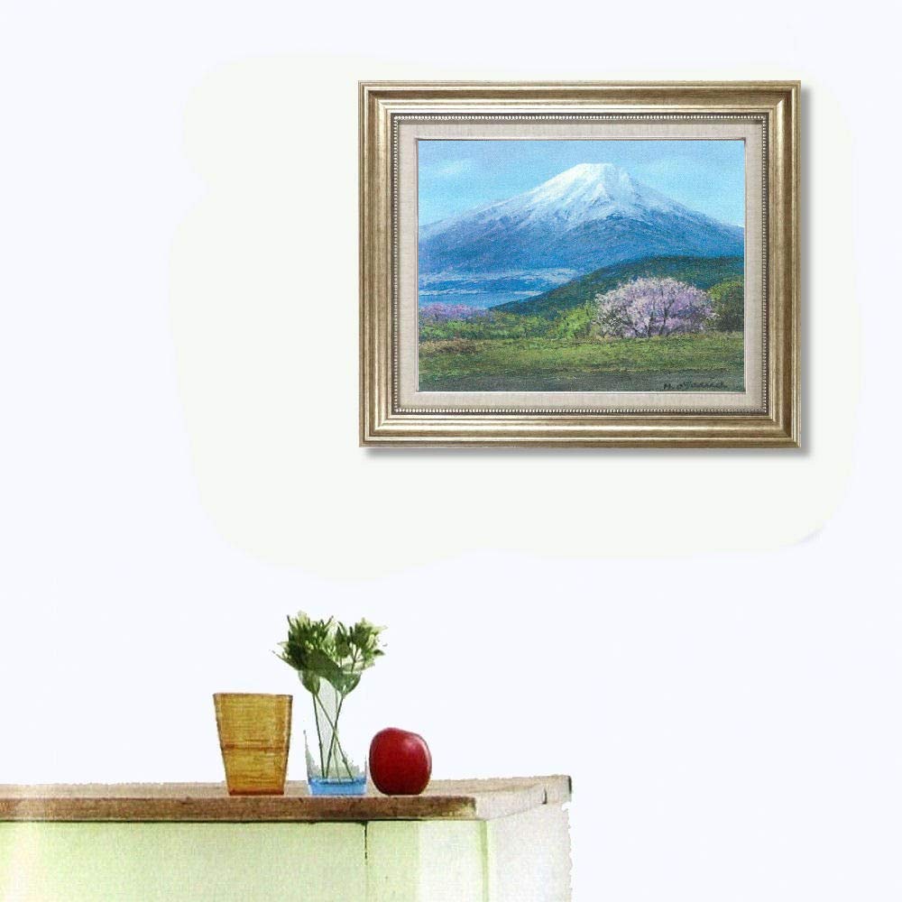 Amazon.co.jp: 小川久雄 富士山眺望 桜 石割山より F6号 シルバー 受注