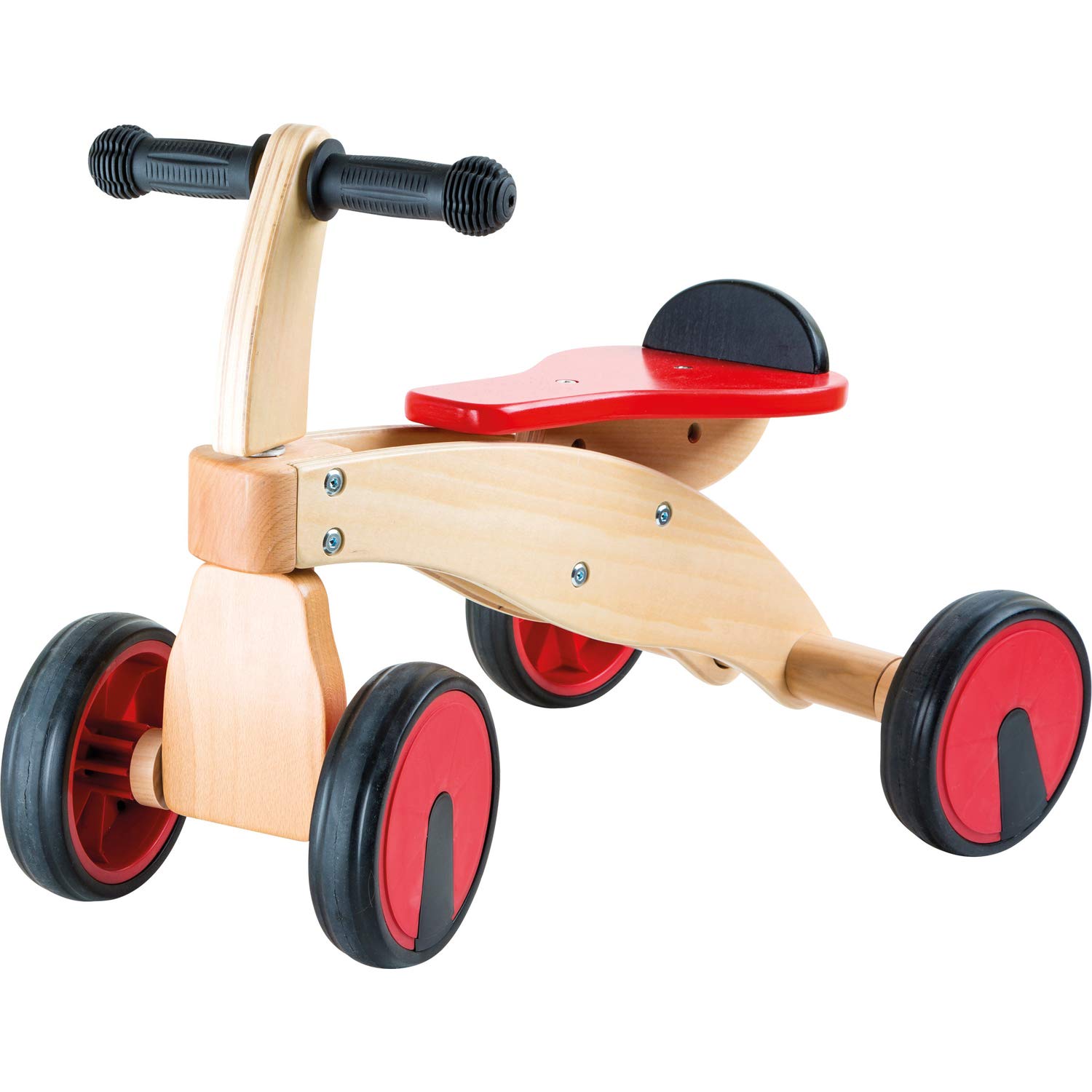 small foot 10233 Trois-roues « Bolide rouge » en bois, avec roues et poignées en caoutchouc, à partir de 2 ans