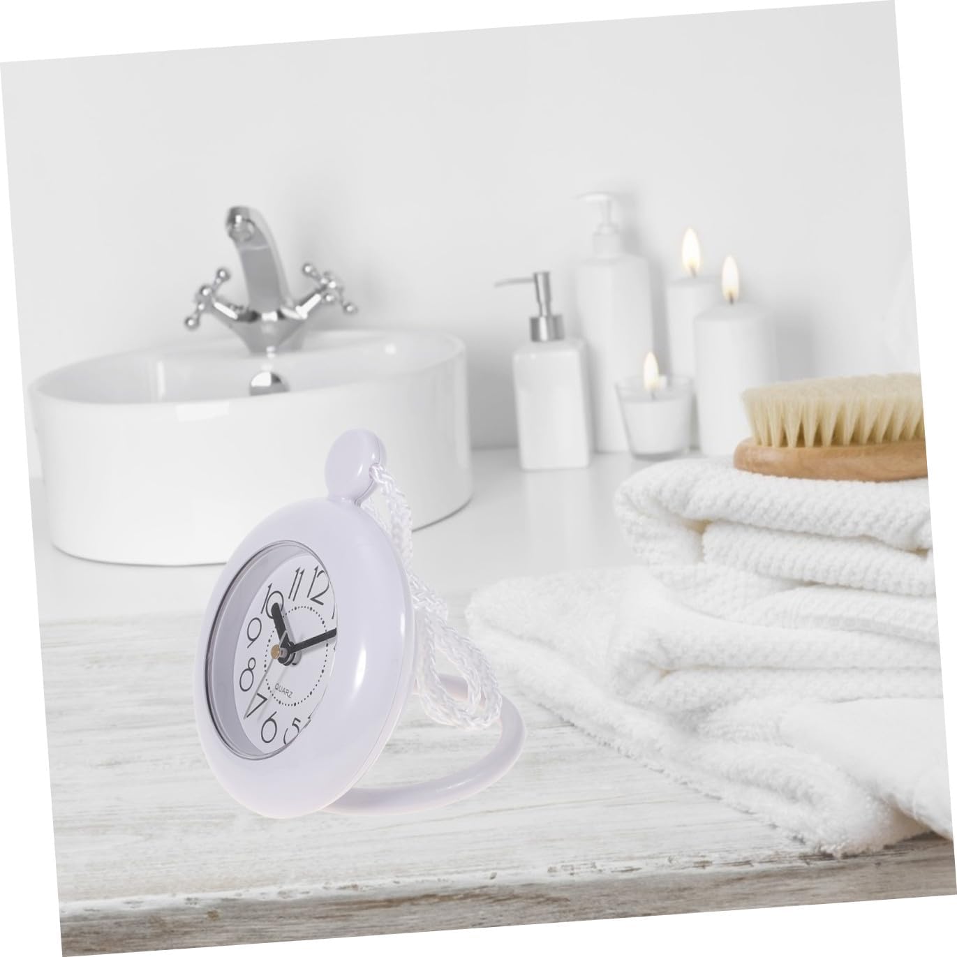 Bathroom Wall Clock Mute Hanging Decorative Clock for Shower Office Bedroom Living Battery Simple Design Silent Non Ticking