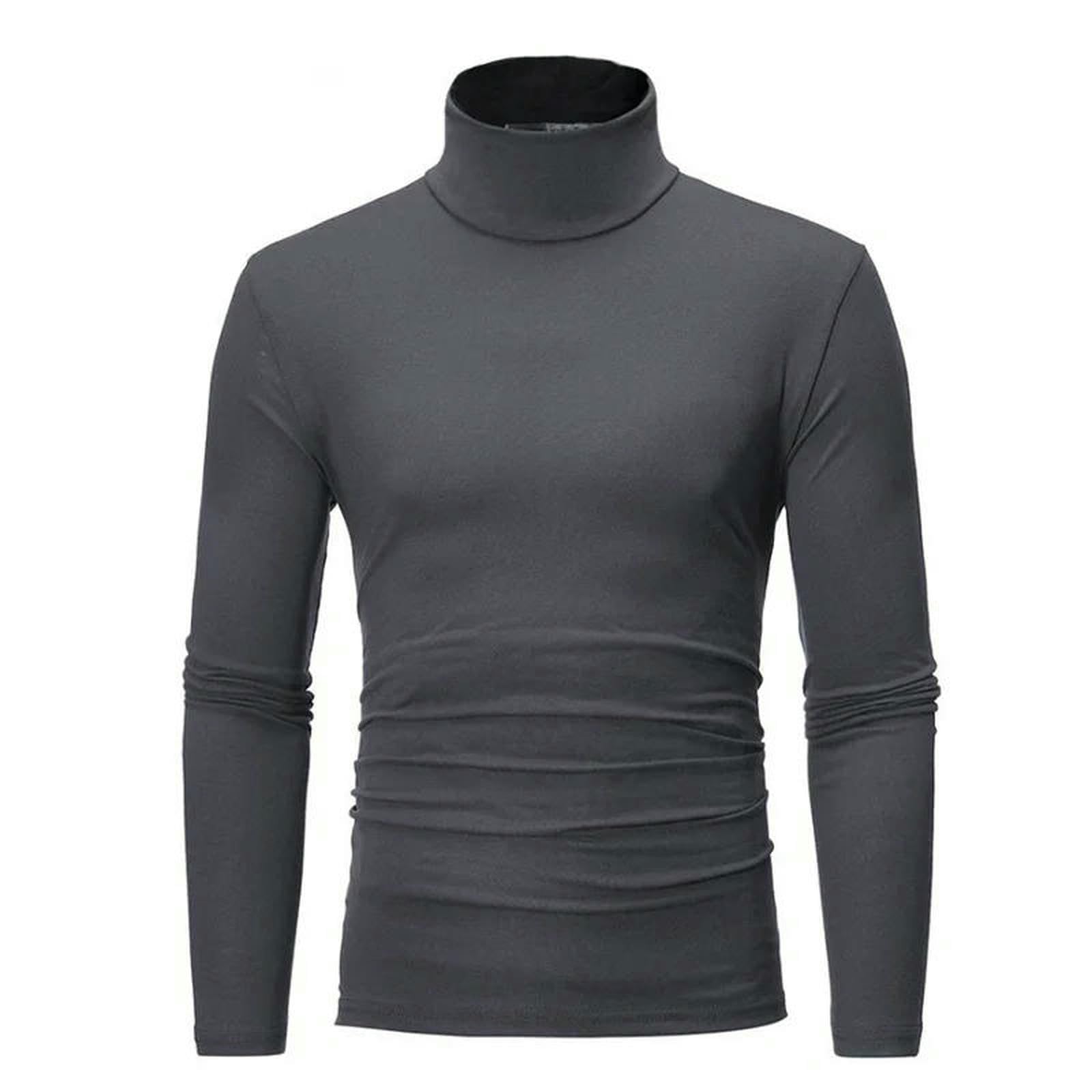 Suéter para Hombre Suéter De Hombre Cómodo, Ajustado, De Cuello Alto, De Color Sólido Y Fino, para Primavera Y Otoño-Blanco-XXL