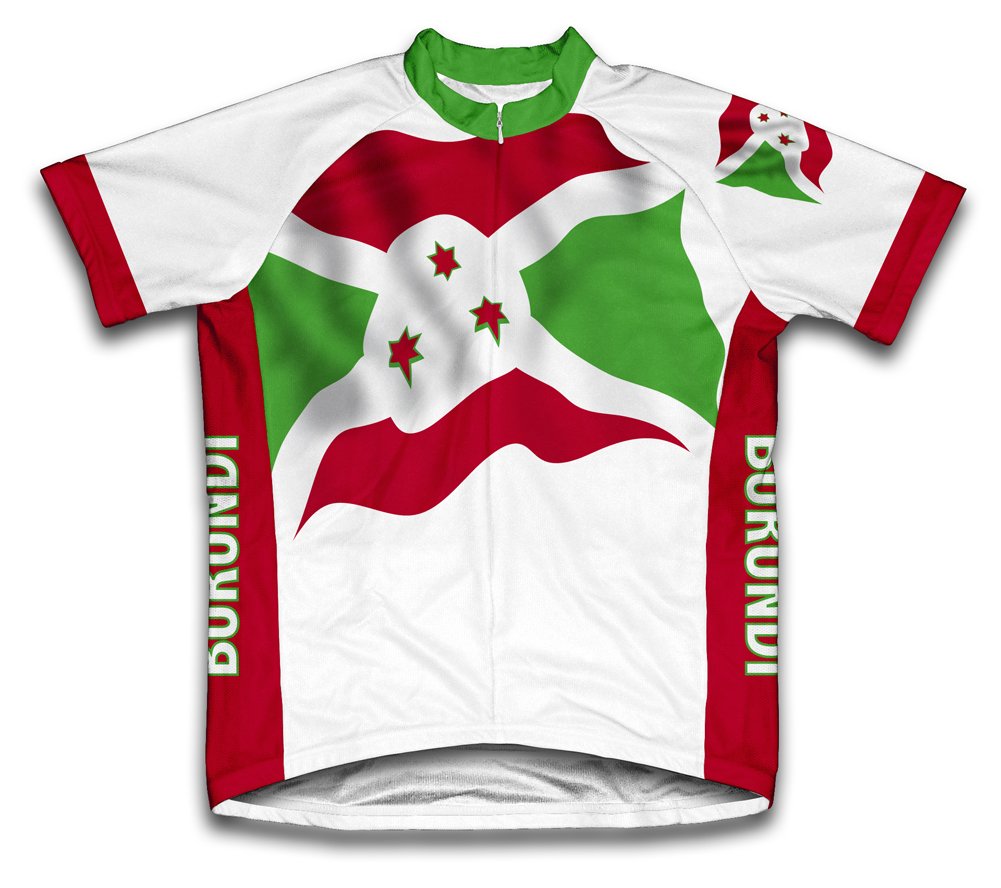 ScudoPro Burundi Flag Short Sleeve Cycling Jersey for Men - Size 4XL