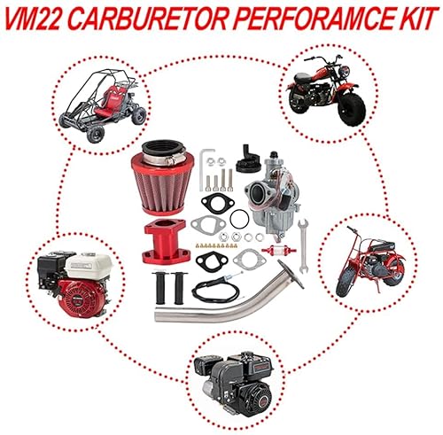 VM22 26 mm Vergaser Racing Performance Ansaugkrümmer mit Luftfilter Auspuffrohr für Predator 212 cc CT200U CT200U-EX GX160 GX200 6,5 PS Baja 196 cc KT196 MB165 MB200 Mini Bike Go Kart