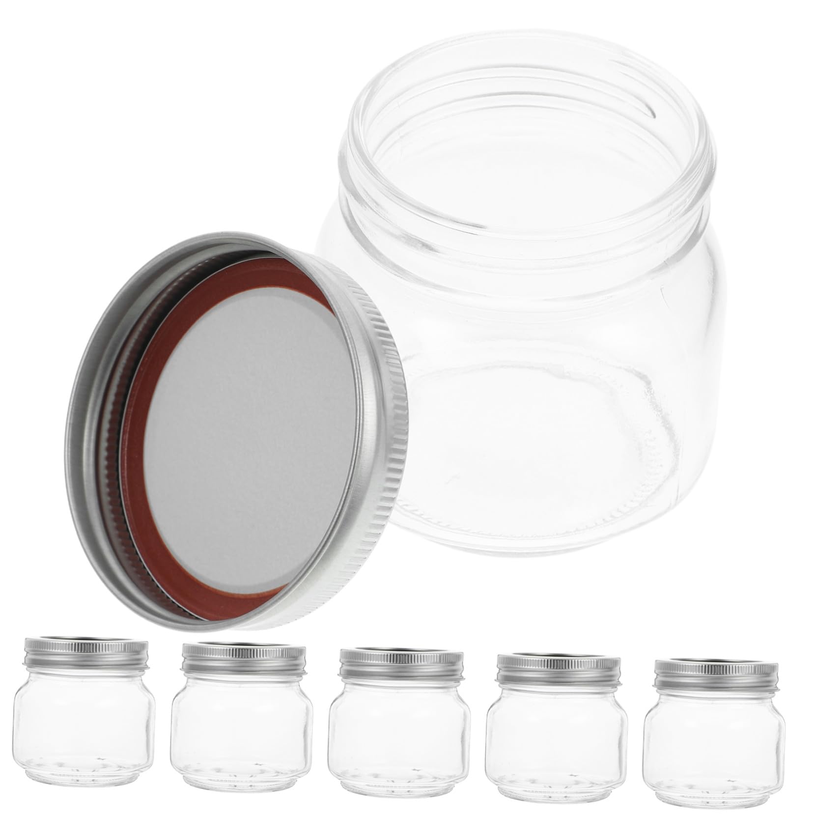 6 Stück Teiliges Luftdichte Vorratsgläser aus Glas mit Dicht Schließendem Deckel Kleine Mason Jars für Salat Marmelade Honig und Frischhaltedosen Stapelbar und Vielseitig