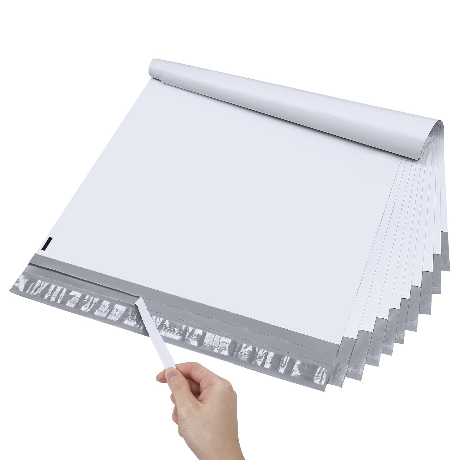 Metronic Poly Mailers 14.5x19 100Pcs White Large Shipping Bags for Clothes