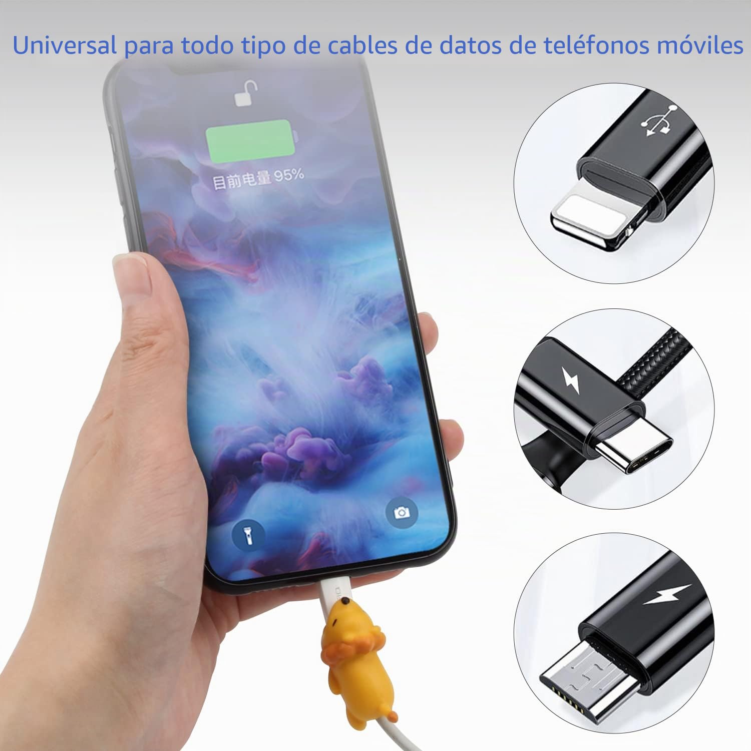 YiliYa 20 Pack Cute Cartoon Animal Cable Protector Previene la Rotura del Cable Protector de Cable para iPhone/iPad Cable Chewers Mini Cables