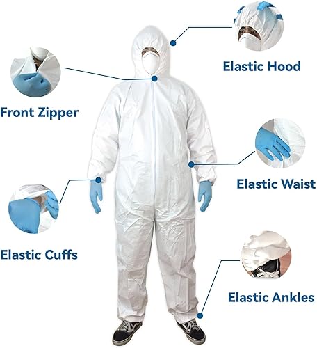 Miniatura 3 de Crozzfog 3 piezas de overoles protectores desechables 3XL, resistentes para hombres y mujeres, para pintar, poda de jardín y más trabajos sucios,