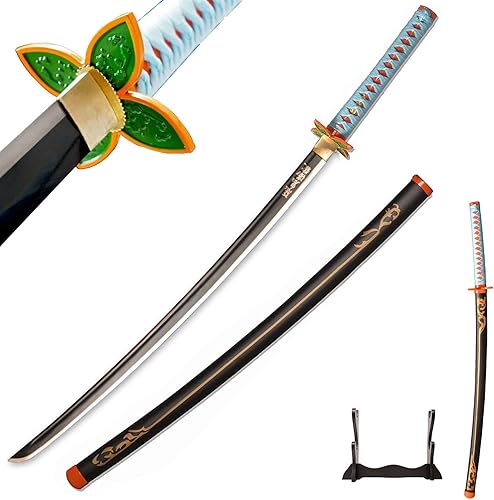 Miniatura 1 de Sword fort Sharp Katanas de espiga completa de acero de alto carbono, espada Demon Slayer de metal real, sobre 41 pulgadas, espada samurái de anime