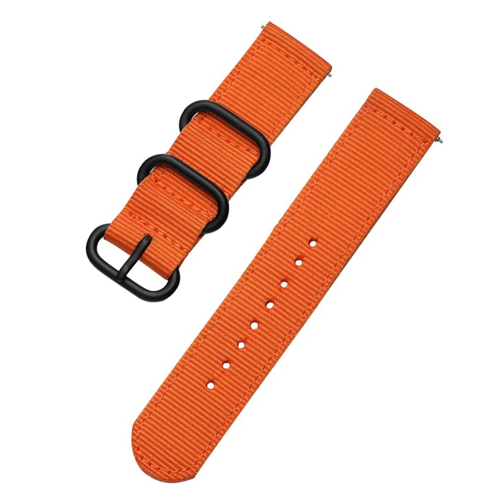 YMGSCC Nylon Sports Watch Strap 22mm for Smart Wristband Bracelet Watch Textured Strap Nylon Wristband Black