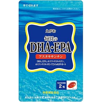 Amazon えがお 毎日の Dha Epa 1袋 1袋 62粒入り 約1ヵ月分 栄養補助食品 えがお Dha