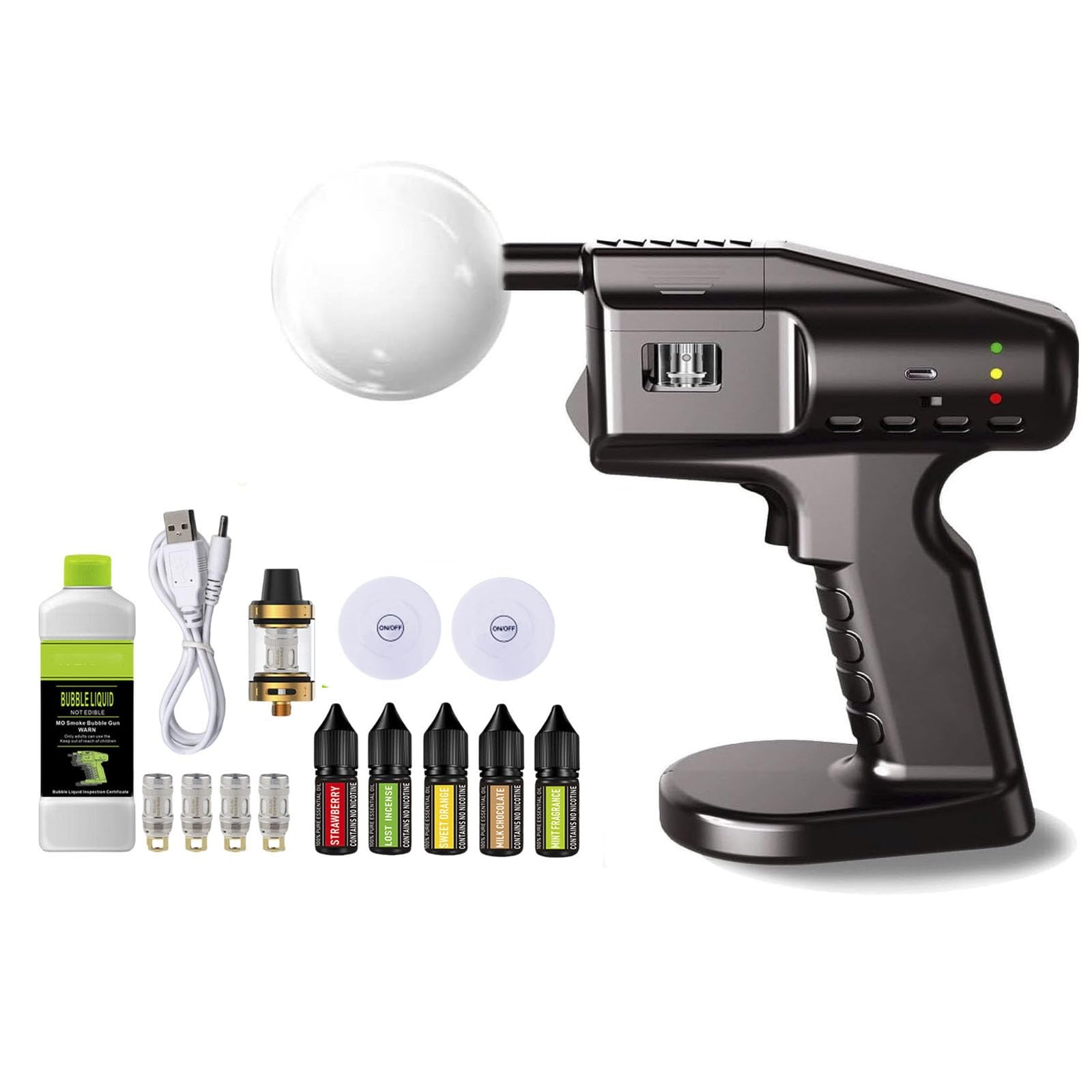 Pistolet do baniek dymnych do kuchni, pistolet do aromatyzowania koktajli, generator zimnego dymu, pistolet do infuzji dymu zasilany przez USB, zestaw do palenia koktajli barmańskich