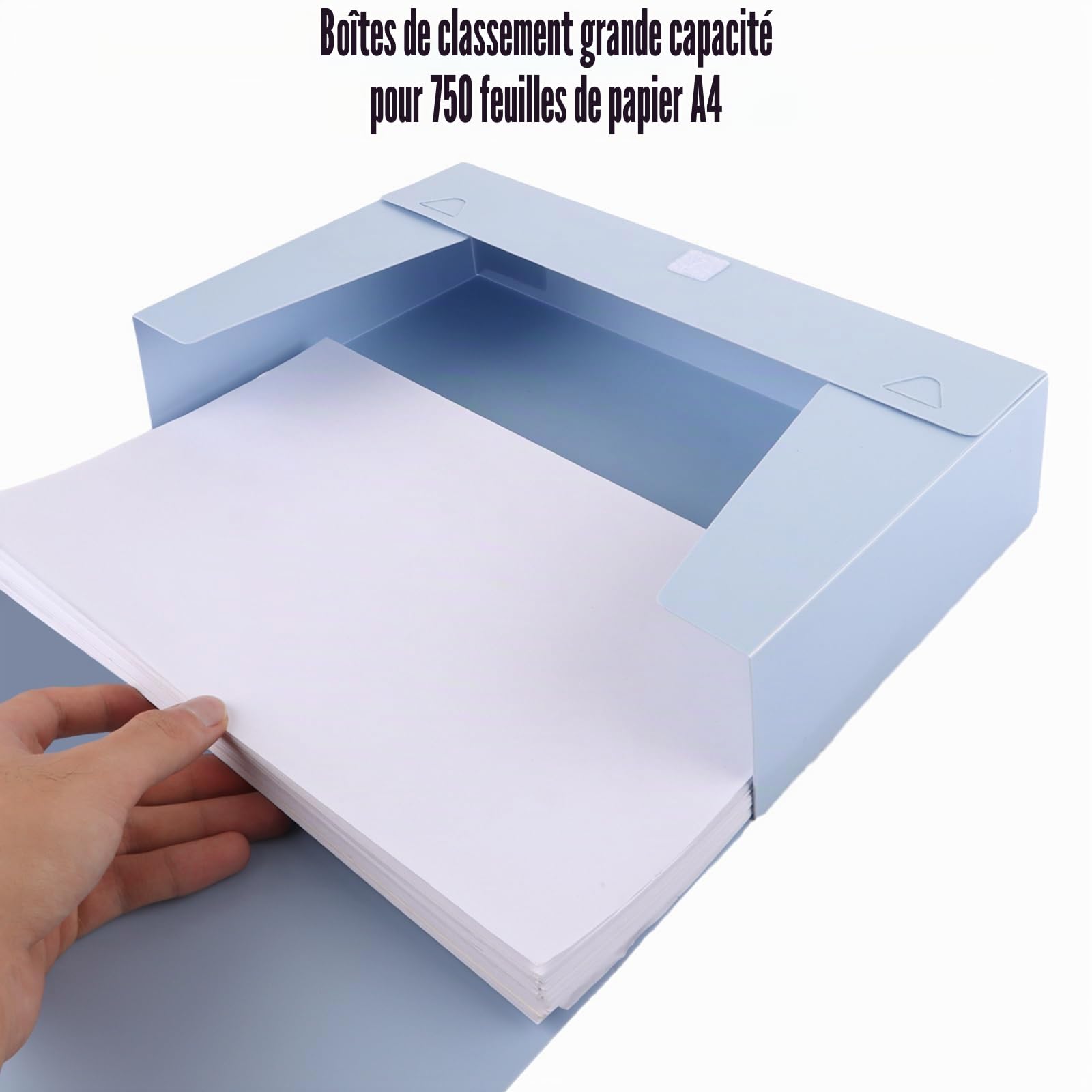 CYEER Lot de 10 boîtes de classement en plastique coloré A4 Tranche de 75 mm pour documents A4