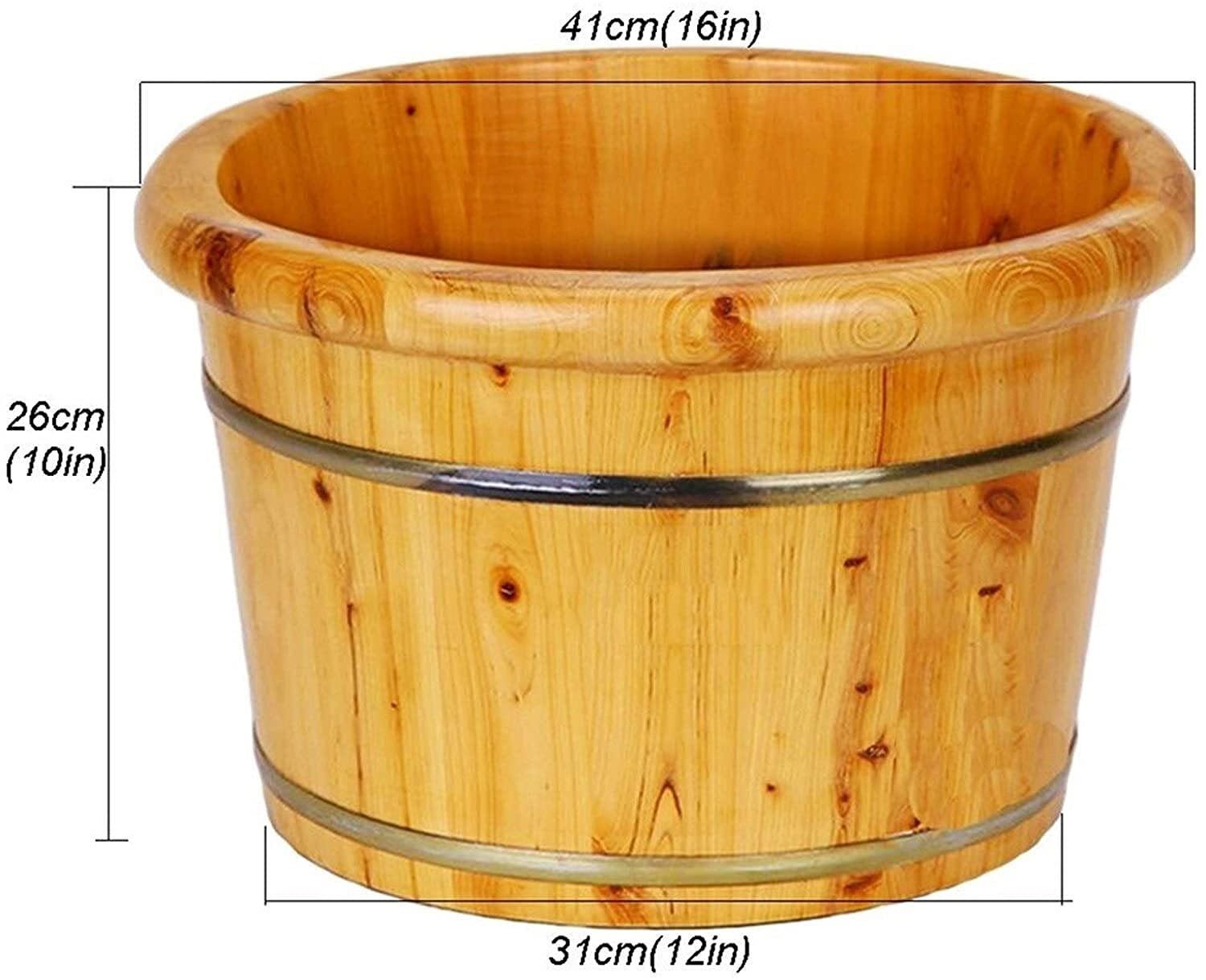 Wooden Barrel Foot Spa Wooden Foot Basin, Solid Cedar Wood Foot Basin Tub Bucket for Foot Bath, Pedicure Bowl Spa Massage Wooden Foot Tub, with Lid with Massager Friendship and Vir