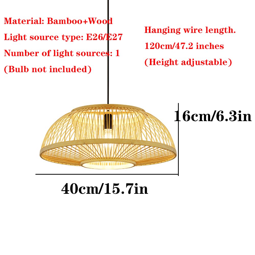 Półokrągłe Lampy Wiszące W Stylu Japońskim Lampa Wisząca Z Ręcznie Tkanego Bambusa Klasyczny Skandynawski Klosz Do Lampy Sufitowej Oświetleniowa W Stylu Nadmorskim Do Restauracji, Biura,
