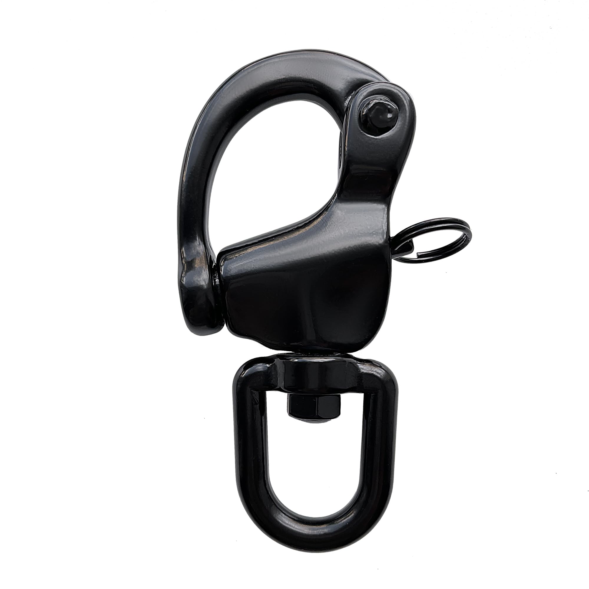 Grillete giratorio de acero inoxidable 316, grillete de liberación rápida de 124 mm, aparejo de vela, clip de máscara SCBA, grillete de driza Spinnaker, color negro