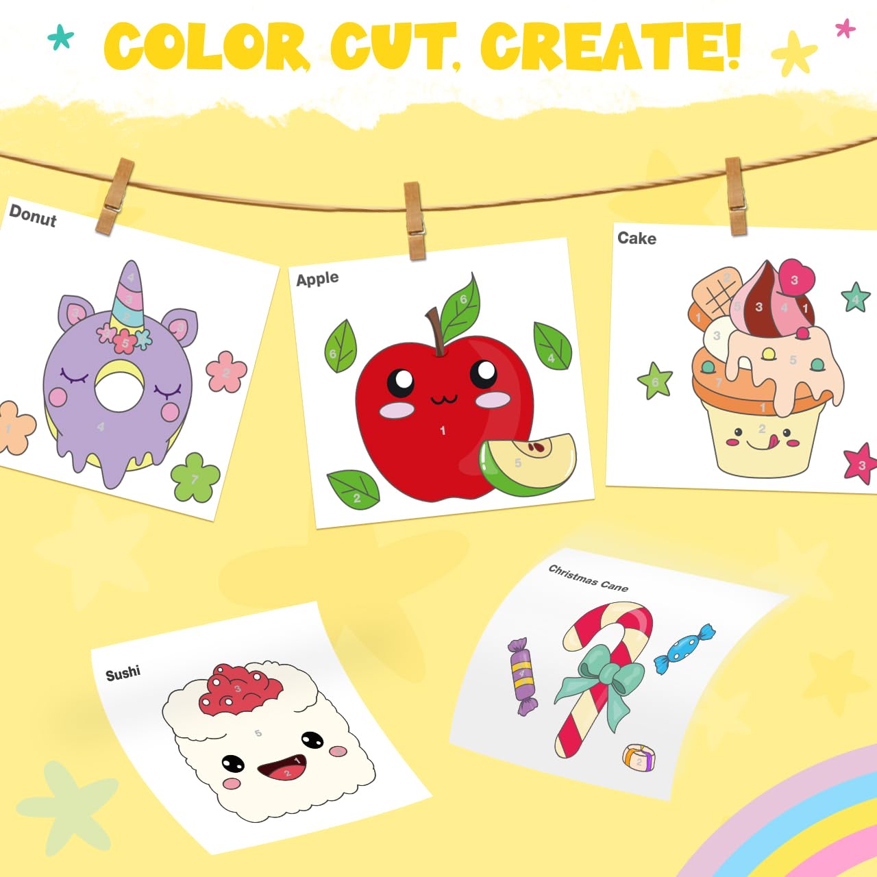 ZMLM Dipingi con Libro da Colorare ad Acqua per Bambini Piccoli, Libro di Pittura ad Acquerello con Pennello, Libro Magico da Colorare Acqua per Bambini 3 4 5 6 7 8 Anni - Food