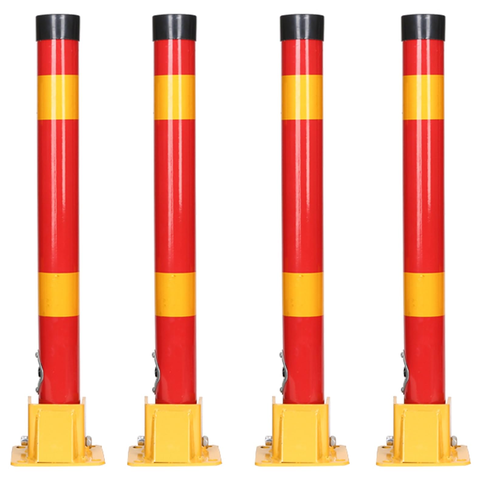 MOKLYF Safety Bollard, Driveway Garage Security Post, Road Pile Traffic Facility for Warning, Driveway Parking Interceptor Bollard, for Parking, Road Safety (Red (2pcs))