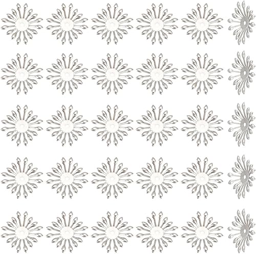 UNICRAFTALE 50 tapas de cuentas de flores de varios pétalos tapas de cuentas de acero inoxidable conos de cuentas tapas de extremo de conos de