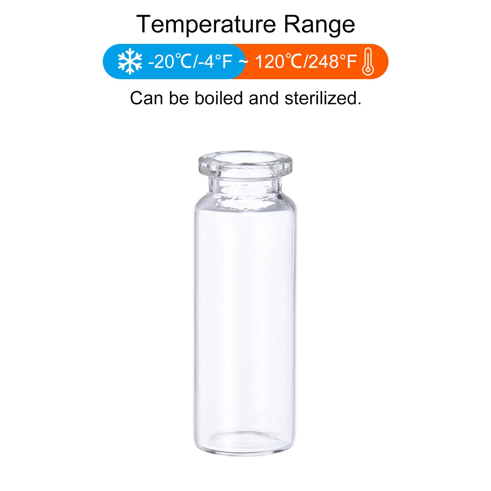 PATIKIL 15ml Frasco de Vidrio Pequeño 100uds Vacíos Botella de Muestra Mini Transparente con Tapas Tapón de Goma para Laboratorio Inyección de Plantas Transparente