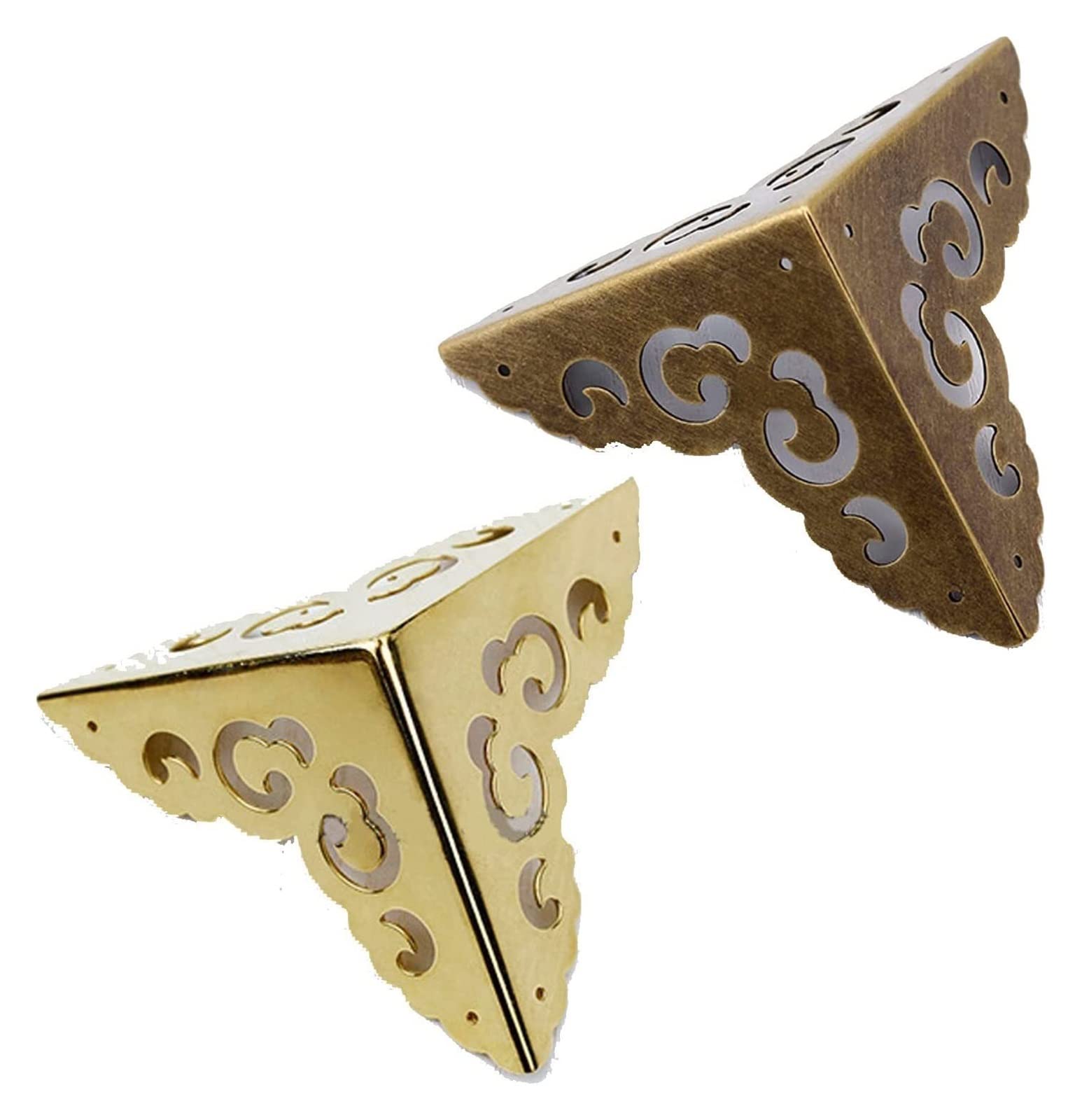 Paraspigoli, Angoli decorativi for scatole in bronzo antico(Large 4pcs)