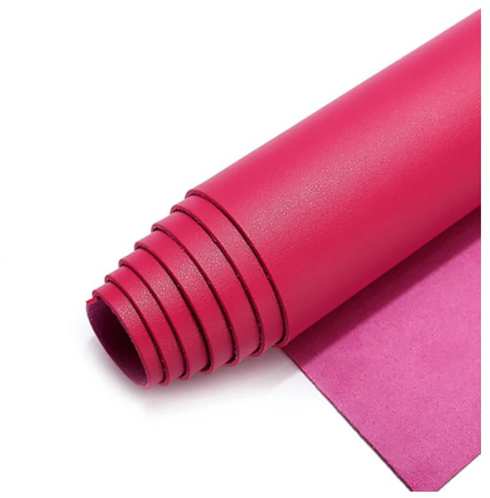 Tissu en cuir faux rouge rose 1.38x0.5m inodore et imperméable pour réparation de canapé