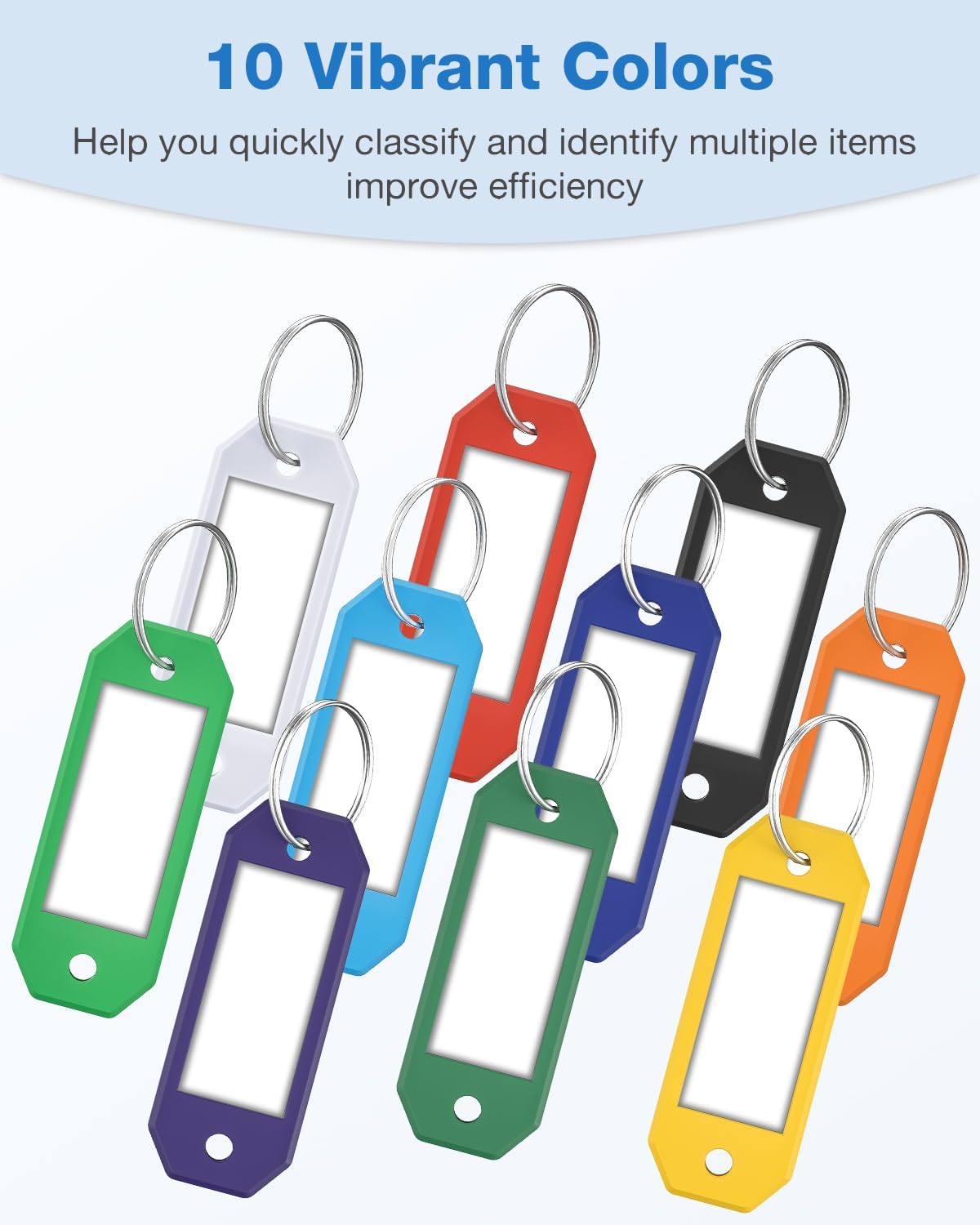 ttstar 20 Pack Hexagon Key Label Tags – Colorful Plastic Key Tags with Rings, Writable Inserts, Ideal Keychain ID Labels for Keys, Bags, USBs, Pets, and Item Identification image 3