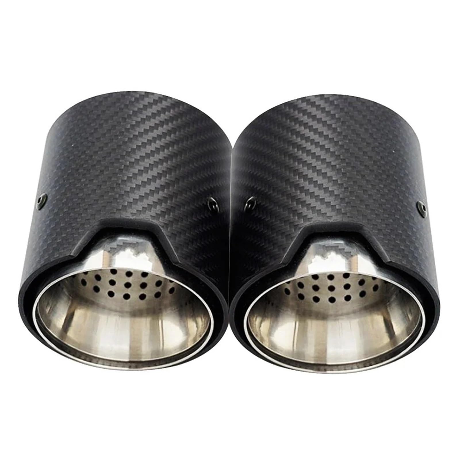 Rura wydechowa samochodu 2 szt. Końcówki wydechu z włókna węglowego, zacisk śrubowy do rur wydechowych, tłumik BMW M2 F87 M3 F80 M4 F82 F83(1-63mm)