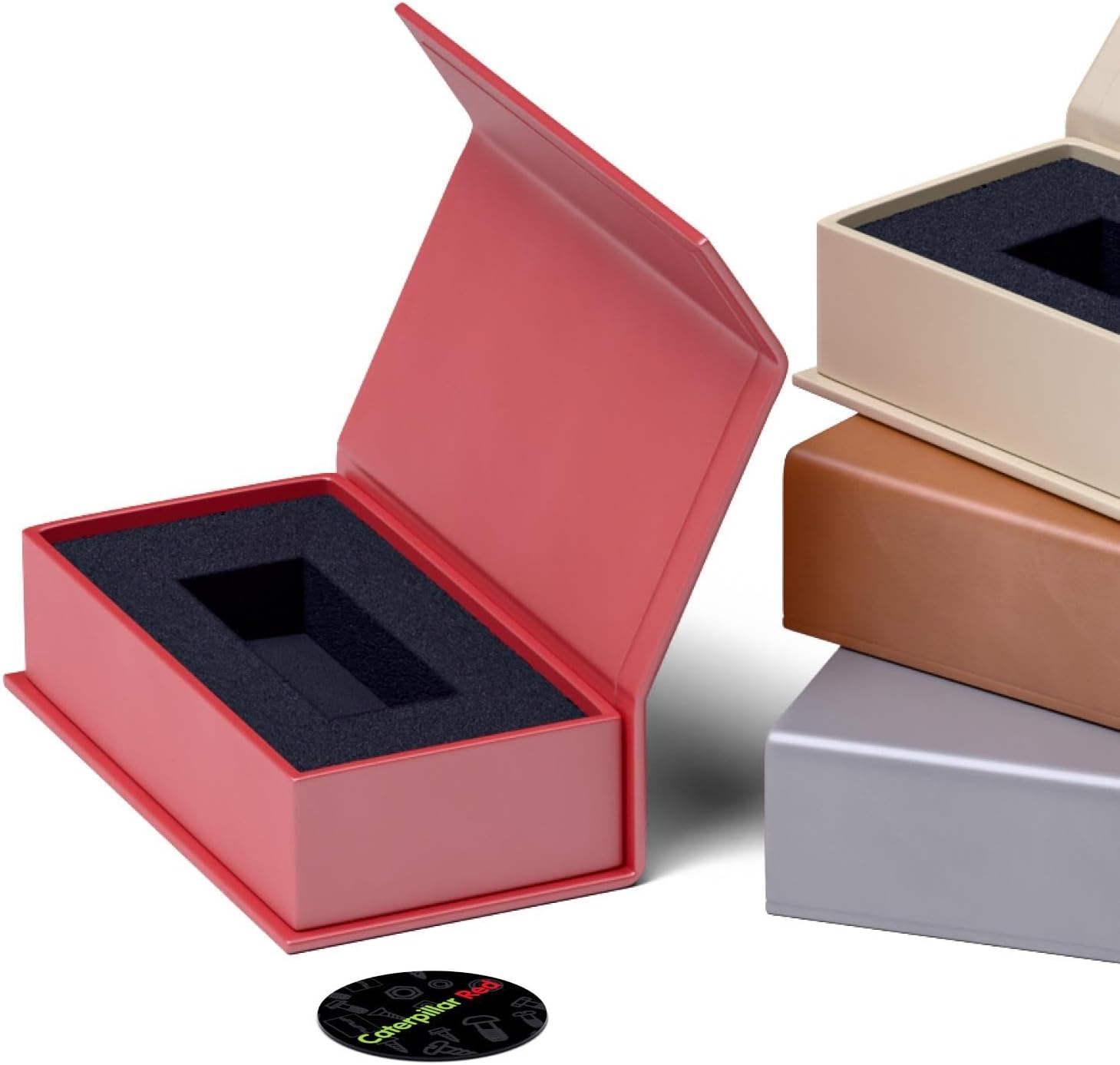 4X Magnetic USB Presentation Gift Boxes, Cream/Red/Grey/Orange Colours, Flash Drives, Removable Drives, 4, Wedding USB Box