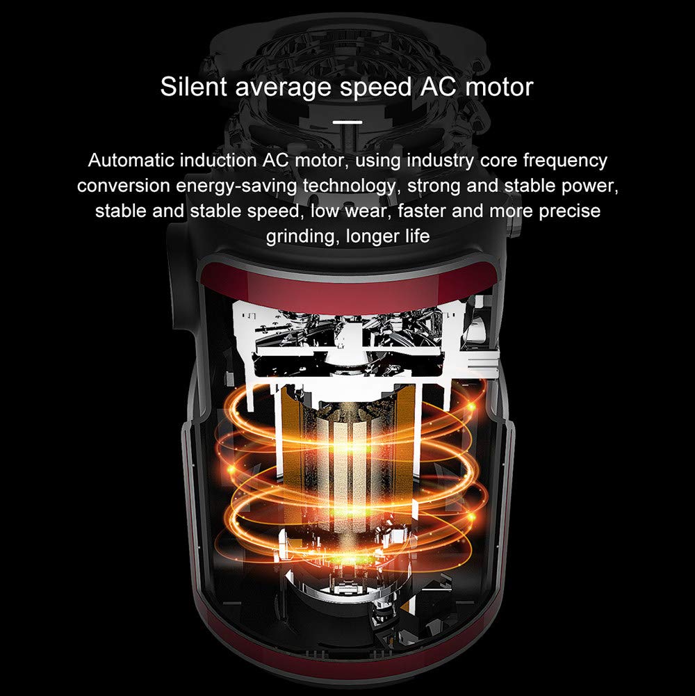 Tritarifiuti Alimentare con Interruttore a Flusso D’Aria, Tritarifiuti Dissipatore,Controllo Interruttore Wireless, Camera di Macinazione di Grande Capacità 1450ml, Ossa Facilmente Schiacciate