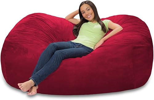 Miniatura 125 de Comfy Sacks - Puf de espuma viscoelástica de 7.5 pies, tumbona de piel sintética color negro Piel sintética, color negro,Piel sintética de color