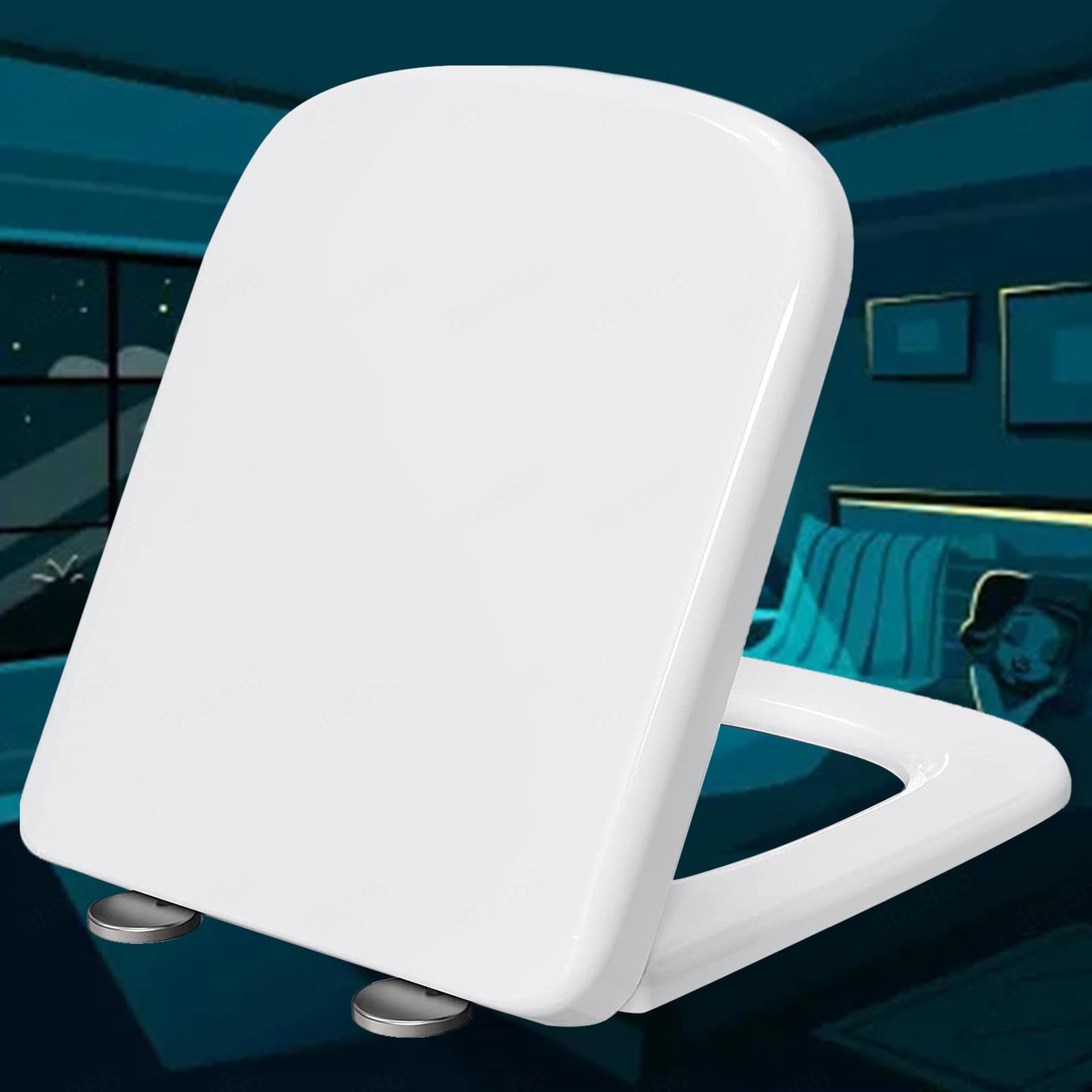Siège de toilette blanc universel pour supprimer les bruits et les fixations instables