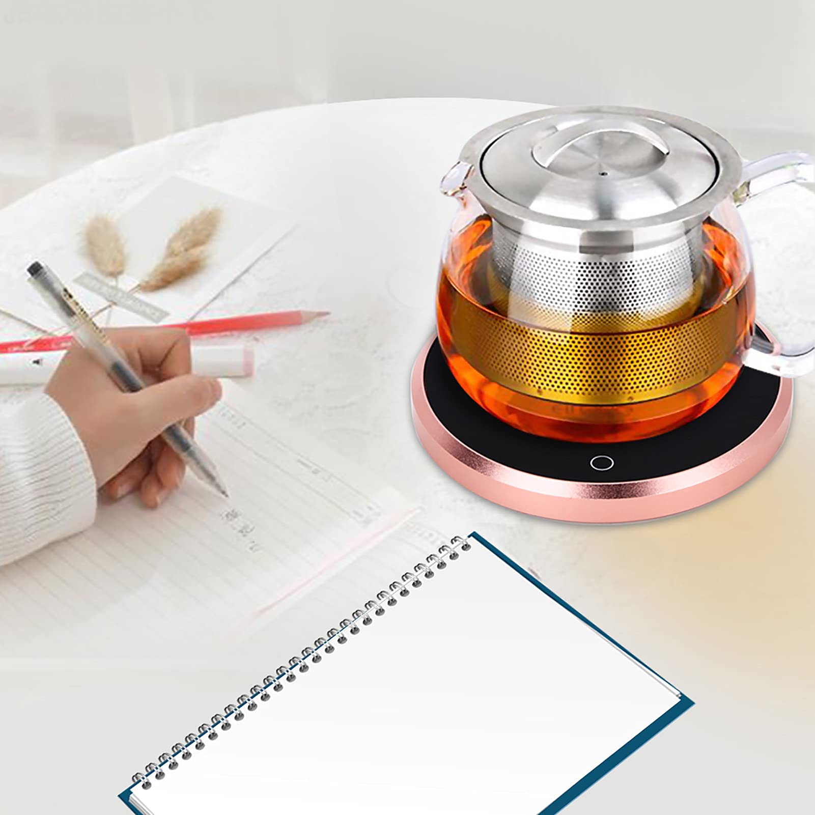 Calentador De Café A Prueba De Agua: Posavasos Calentado Para Taza, Taza Y Bebida, Almohadilla De Termostato Táctil(欧规220v)