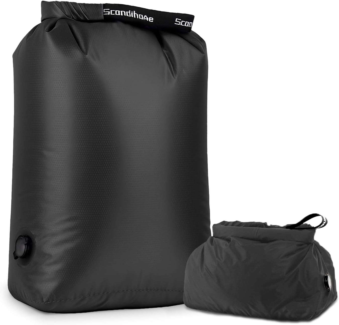 Travel Laundry Bag, Pump-Free Vacuum Compression Dirty Clothes Bag, Small Reusable Waterproof & Washable Laundry Bag, Wet and Dry Bag, Ideal for Suitcases, Road Trip Essentials (1 Pcs) Black