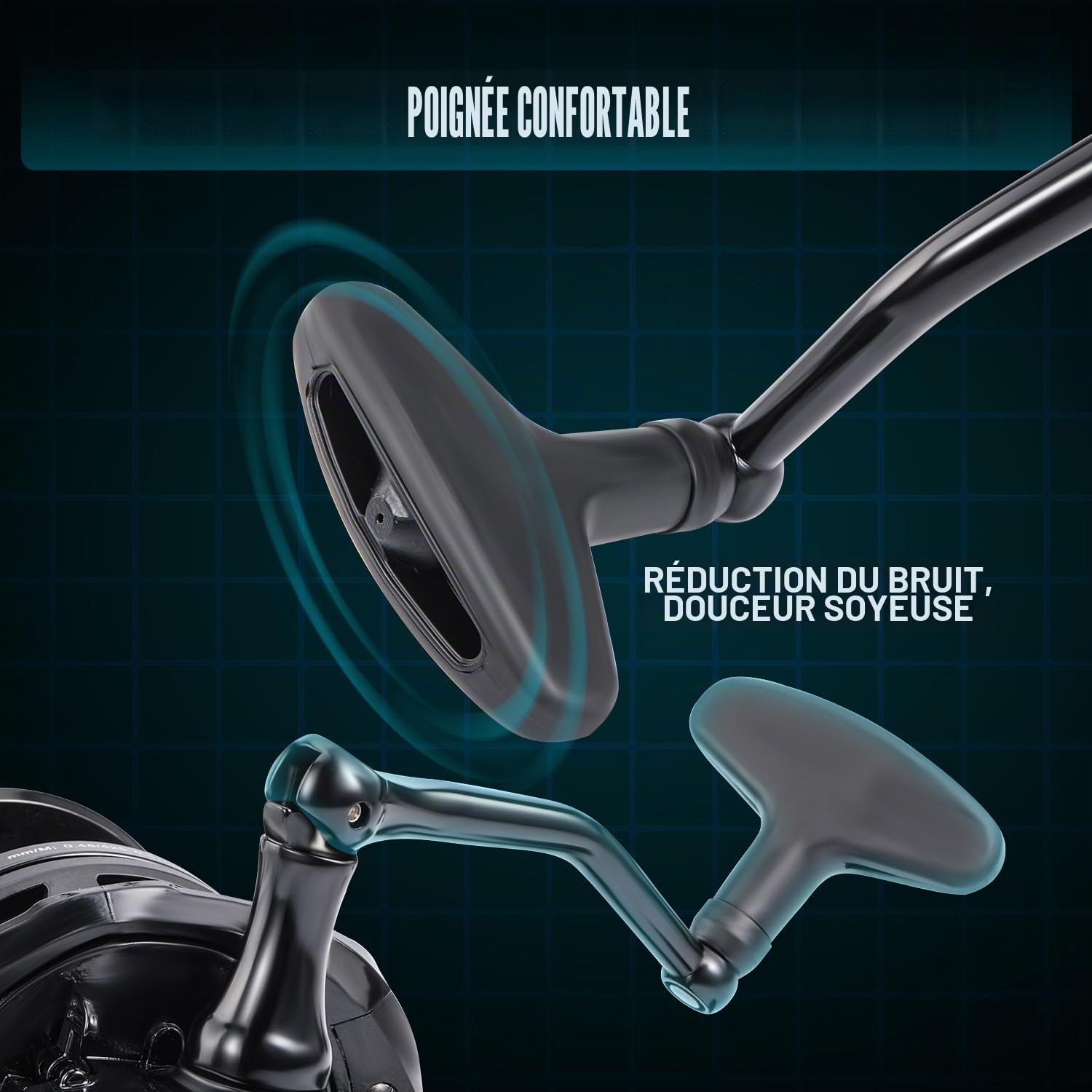 Sougayilang Moulinet de pêche au surf, 11 + 1BB en acier inoxydable, série 10000 super puissant, bobine de capacité de ligne surdimensionnée pour moulinet de pêche à la carpe en eau salée/eau douce