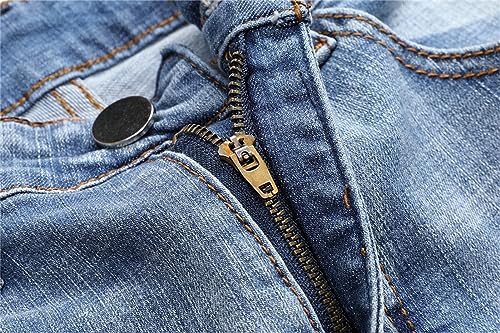 Jeans patch à fourche denim décontracté style patchwork casual coupe droite breaking hole homme