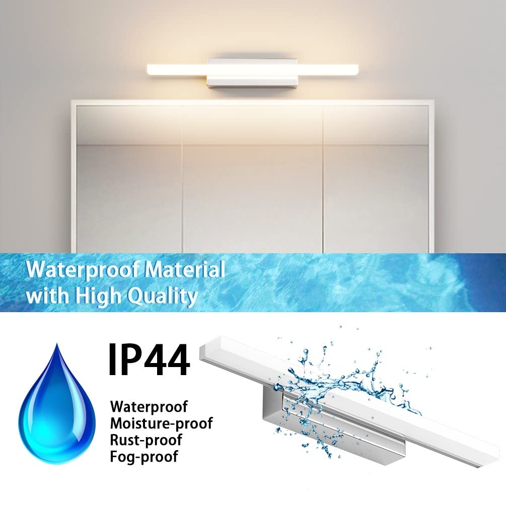 Klighten 9W 40cm LED Spiegelleuchte Bad, IP44 Badleuchte Badlampe Wand, Spiegellampe Badezimmer Lampe Wand, 110-240V, 600 Lumen, Warmweiß 3000K