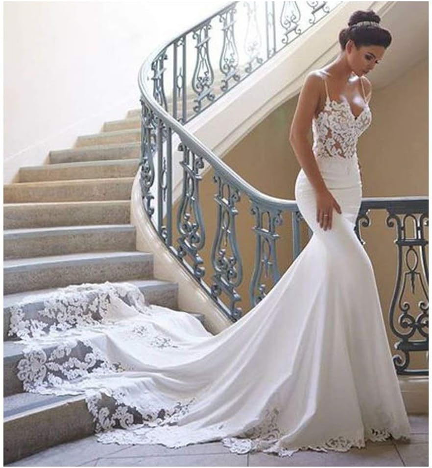 Mermaid Wedding Dress Sleeves Vintage Lace Sweetheart Neck Bridal Gown Backless Wedding Gowns