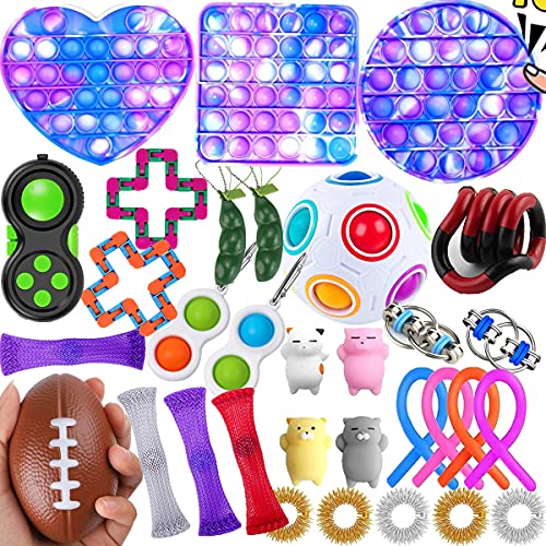 Fidget Toy Pack,Fidget Poppers Popit Toy,Push Pop Bubble Popping Poppet Figit Package Fidget Spinner Fidgetget Toys Infinity Rubik Cube Stress Balls Sensory Toys (32-Fidget Pack) Fidget Toy Pack,Fidget Poppers Popit Toy,Push Pop Bubble Popping Poppet Figit Package Fidget Spinner Fidgetget Toys Infinity Rubik Cube Stress Balls Sensory Toys (32-Fidget Pack)