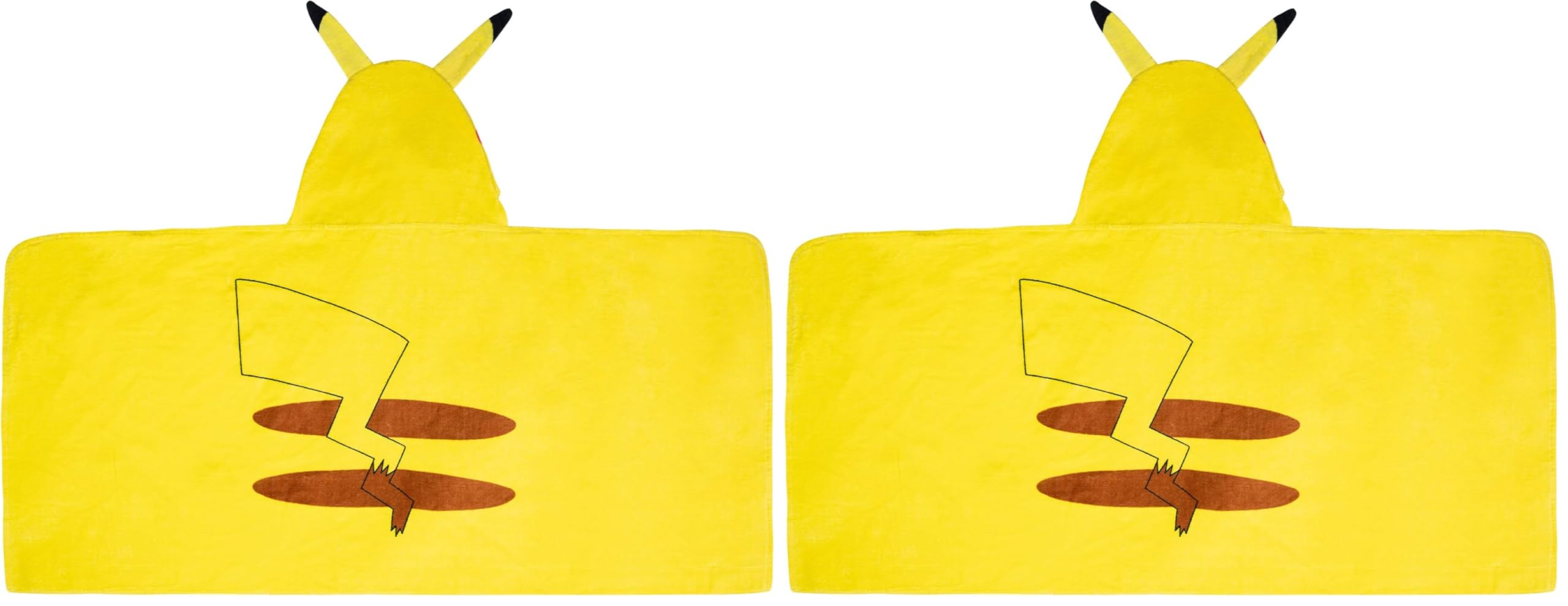 Franco Pokemon Pikachu Bath and Beach Soft Cotton Terry Hooded Towel Wrap,24" x 50" Kids,(Pack of 2)